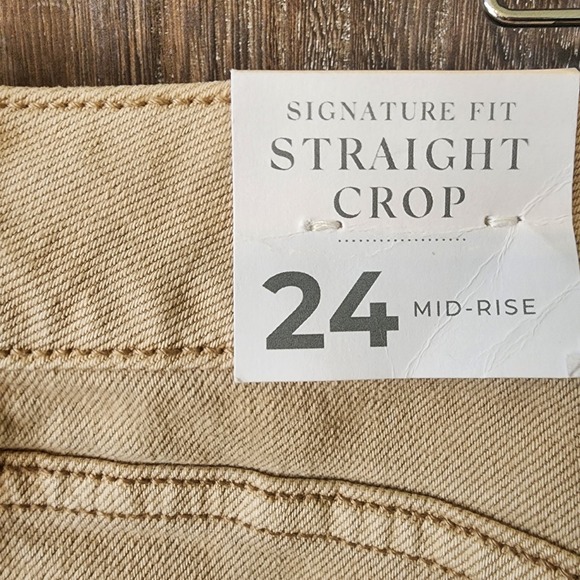Lane Bryant Jeans Women's Size 24 Tan Straight Crop Signature Fit Mid-Rise New - Picture 7 of 10